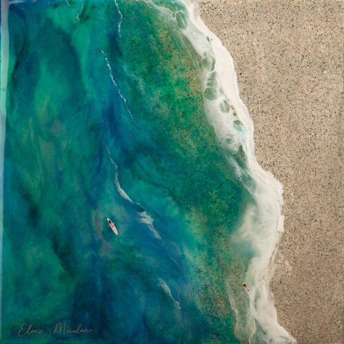 original-resin-seascape-artwork-with-green-wave-with-lady-surfer-on-mable-like-texture