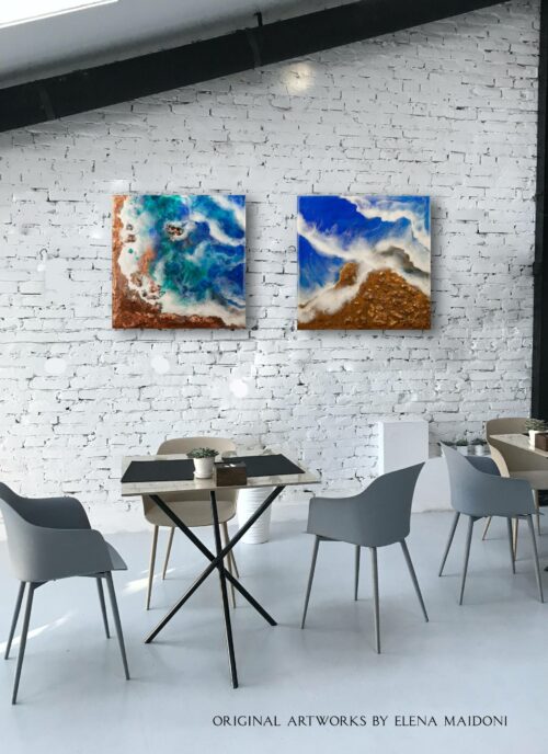 land-of-copper-and-gold-modern-artworks-diptych-insitu