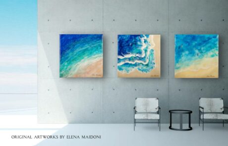 original-modern-seaview-paintings-insitu-at-the -beach-house